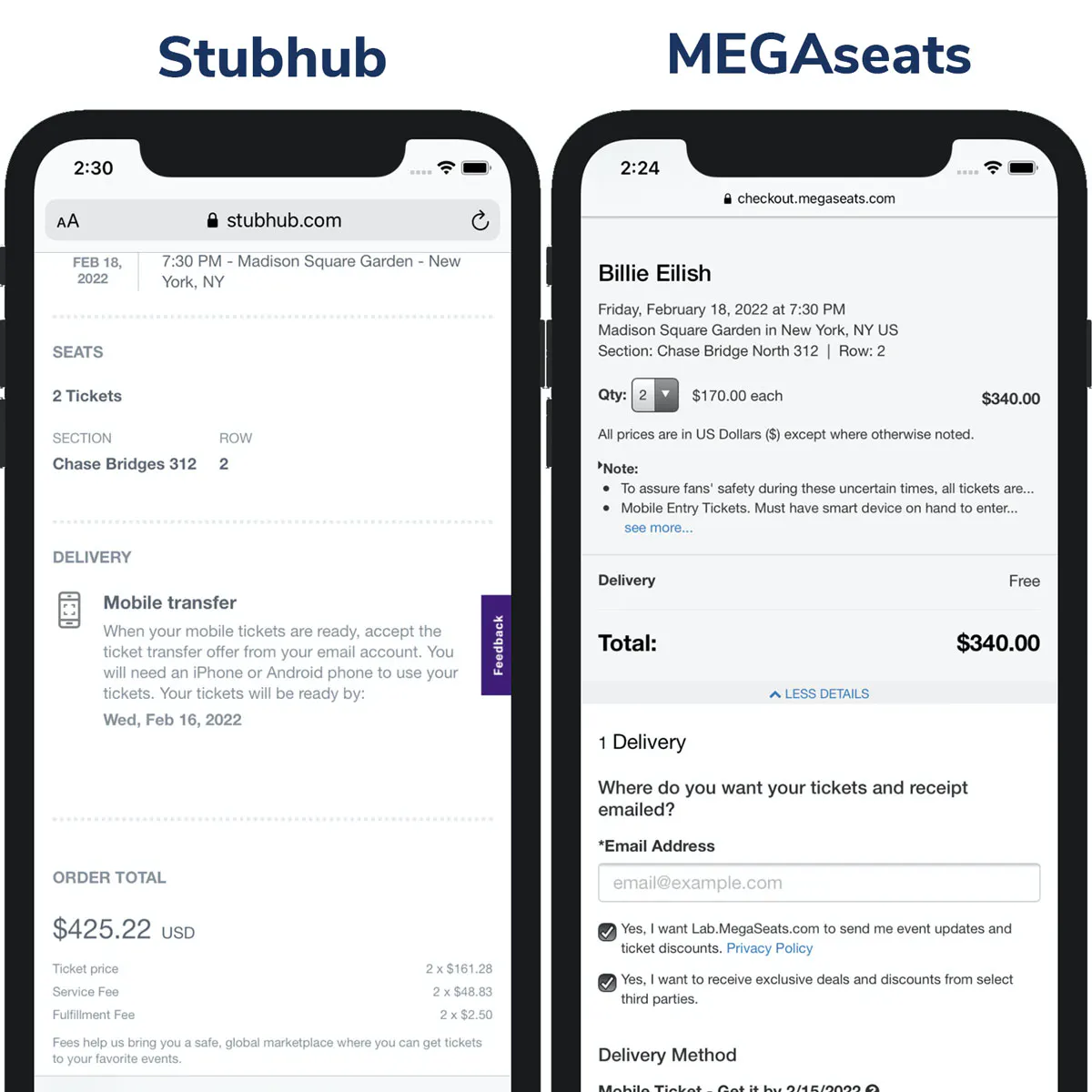 Stubhub Reviews And Fees Vs Megaseats App
